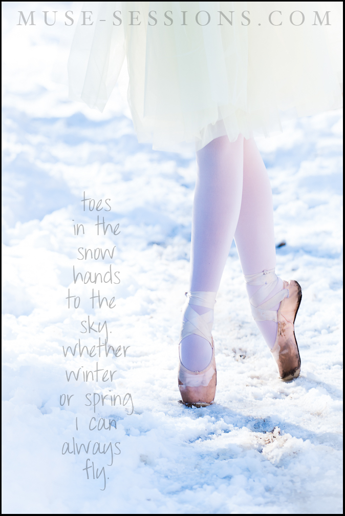 Inspirational Quote Ballerina Snow